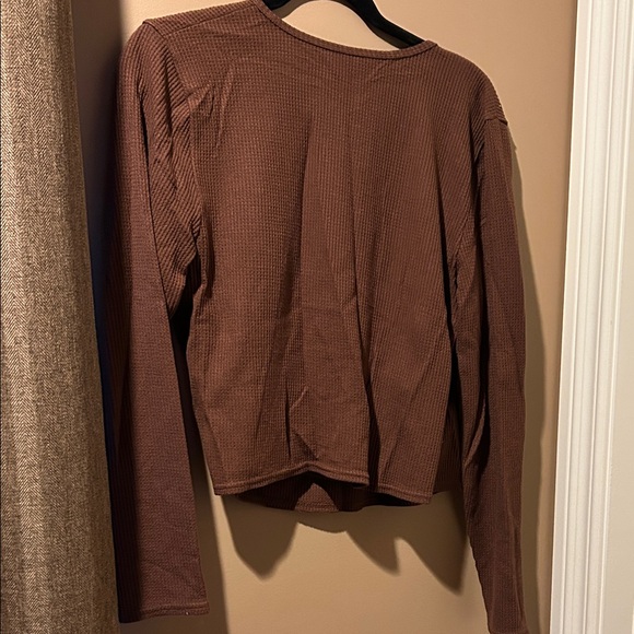 Aerie Chocolate Brown Knit Top - Picture 3 of 3